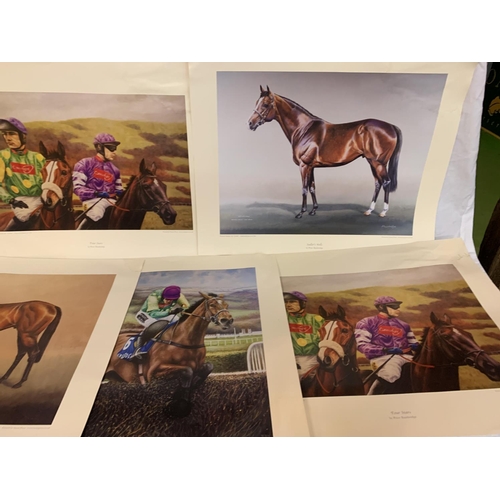 158 - EIGHT RACING PRINTS TO INCLUDE SADLERS WELLS, BEST MATE ETC