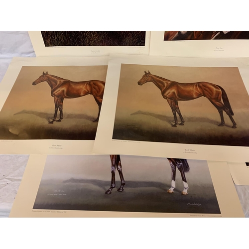 158 - EIGHT RACING PRINTS TO INCLUDE SADLERS WELLS, BEST MATE ETC