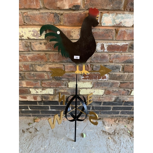 164 - A PAINTED METAL COCKEREL WEATHERVANE