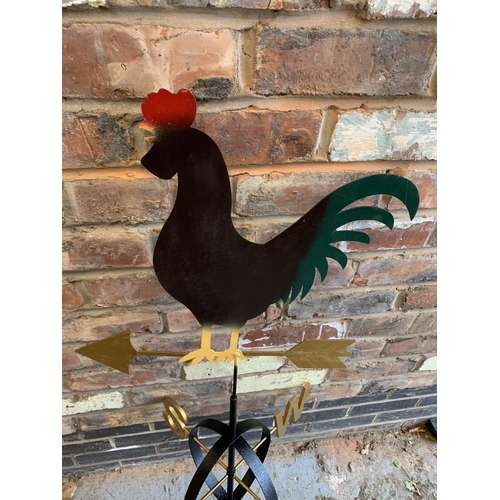 164 - A PAINTED METAL COCKEREL WEATHERVANE