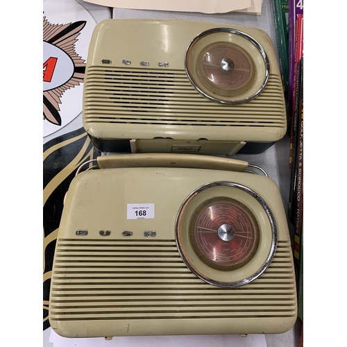 168 - TWO VINTAGE BUSH RADIO CASES (ONE HANDLE BROKEN)