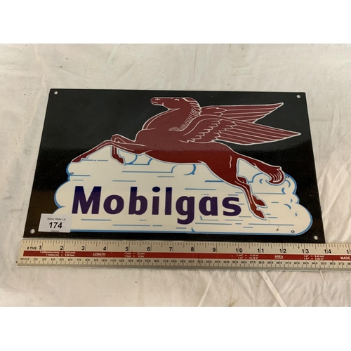 174 - A 'MOBILGAS' SIGN