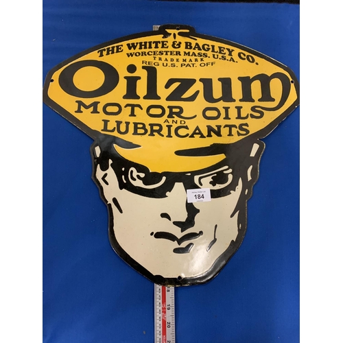 184 - AN ENAMEL OILZUM MOTOR OILS LUBRICANTS SIGN