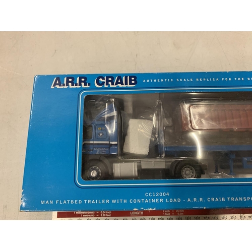 203 - A LIMITED EDITION OF 2000 CORGI MAN FLATBED WITH CONTAINER LOAD 