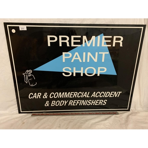 211A - A 'PREMIER PAINT SHOP CAR & COMMERCIAL ACCIDENT & BODY REFINISHERS' ADVERTISING SIGN