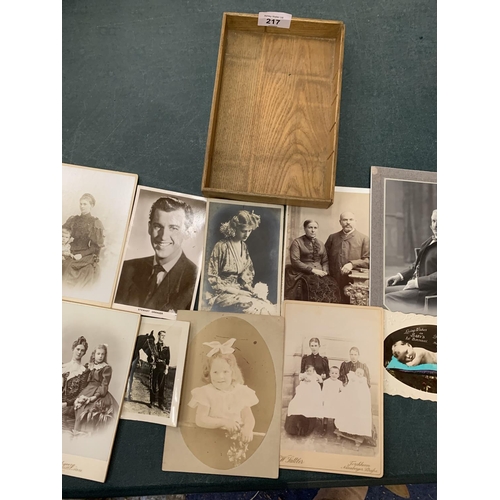 217 - A QUANTITY OF VARIOUS VINTAGE PORTRAIT PHOTOGRAPHS