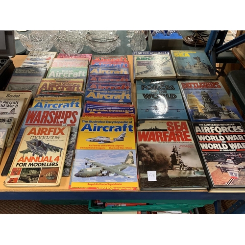 226 - A LARGE COLLECTION OF AIRCRAFT AND WEAPON RELATED BOOKS AND MAGAZINES