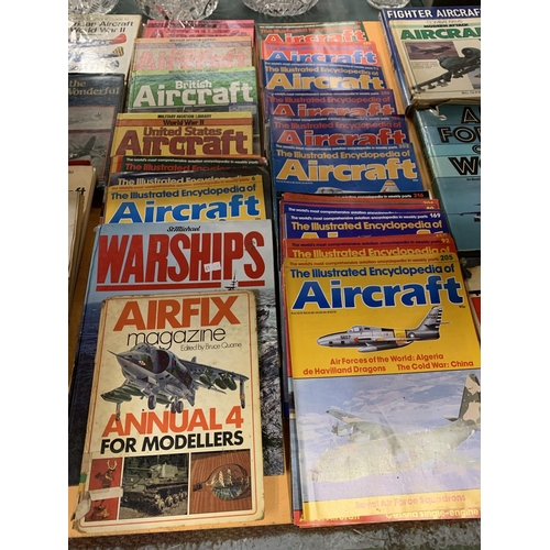 226 - A LARGE COLLECTION OF AIRCRAFT AND WEAPON RELATED BOOKS AND MAGAZINES