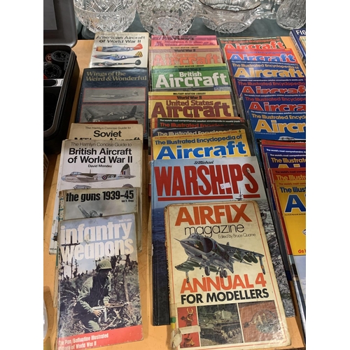 226 - A LARGE COLLECTION OF AIRCRAFT AND WEAPON RELATED BOOKS AND MAGAZINES