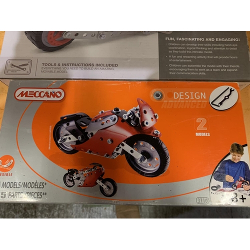 227 - MECCANO MOTORCYCLE SETS AND AND A MODLERS TOOL BOX