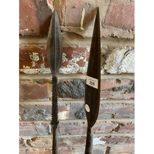 235 - A PAIR OF TRIBAL SPEARS