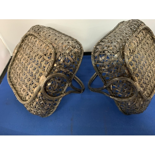 242 - TWO WHITE METAL BASKETS