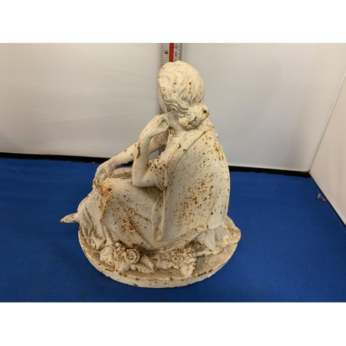 244 - A VICTORIAN CAST IRON LADY DOOR STOP