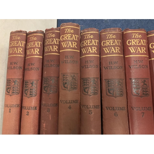 269 - VARIOUS VINTAGE BOOKS TO INCLUDE VOL 1-13 OF THE GREAT WAR BY HW WILSON