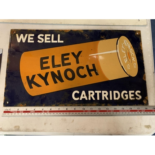 280 - AN ENAMEL 'WE SELL ELEY KYNOCH CARTRIDGES' ADVERTSING SIGN