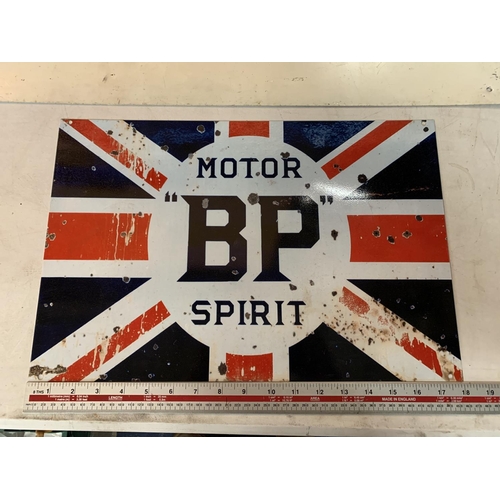 281 - A 'BP MOTOR SPIRIT' METAL ADVERTISING SIGN