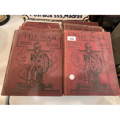 290 - EIGHT VINTAGE BOOKS OF 'THE WAR ILLUSTRATED'