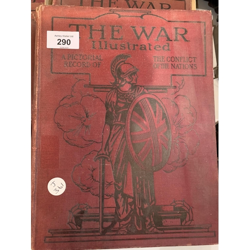 290 - EIGHT VINTAGE BOOKS OF 'THE WAR ILLUSTRATED'