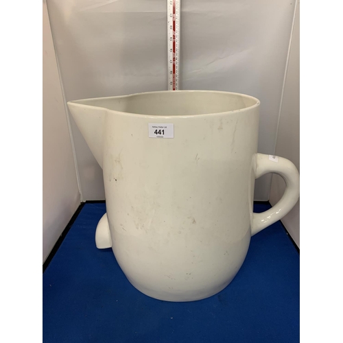 441 - A VERY LARGE WHITE MIXING JUG