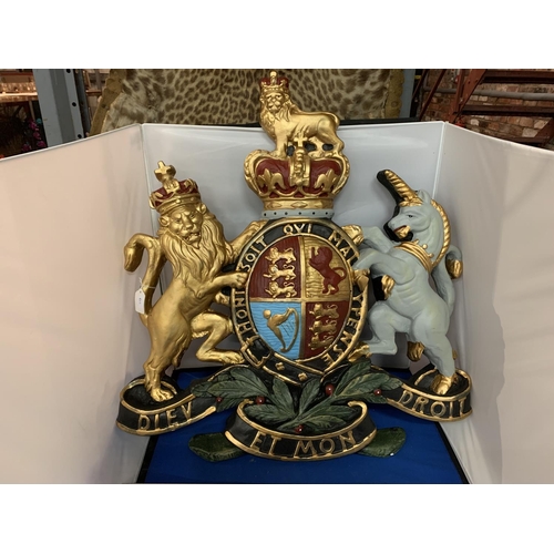 455 - A VERY LARGE MODEL OF A COAT OF ARMS