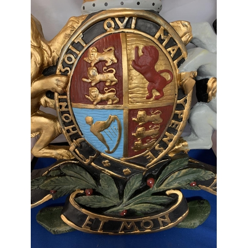 455 - A VERY LARGE MODEL OF A COAT OF ARMS