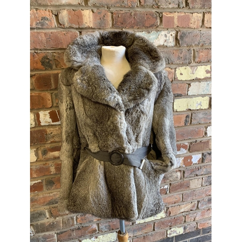 57 - A VINTAGE CONEY FUR JACKET