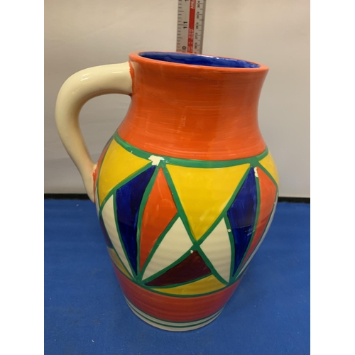 683 - A CLARICE CLIFFE STYLE ART DECO ABSTRACT JUG