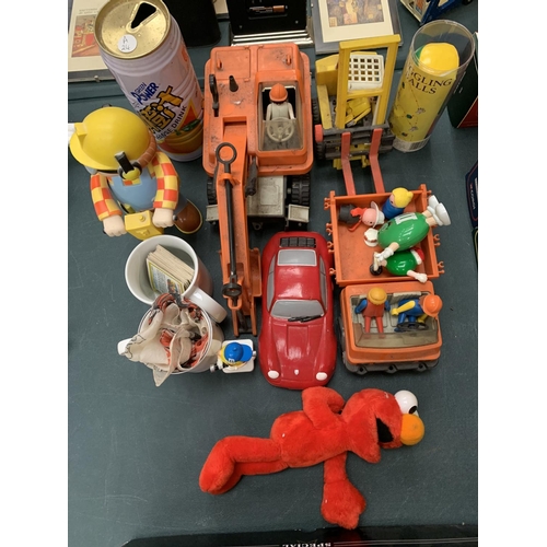 69 - VARIOUS TOYS - FORK LIFT, WAGONS ETC