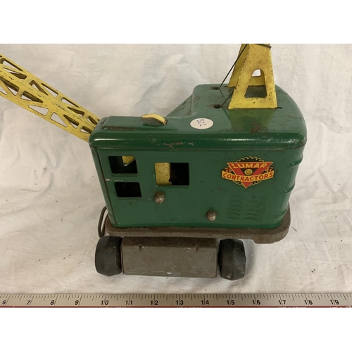 83 - A VINTAGE TIN PLATE TOY CRANE