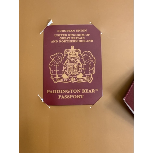 98 - A BOXED DESIGNYABEAR PADDINGTON BEAR WITH PASSPORT