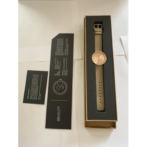 706 - AN AS NEW AND BOXED LEFF AMSTERDAM GENTLEMAN'S WRISTWATCH