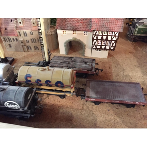 483 - A LARGE QUANTITY OF HORNBY AND BACHMANN OO GAUGE TRAINS, TRACK AND ACCESSORIES ETC