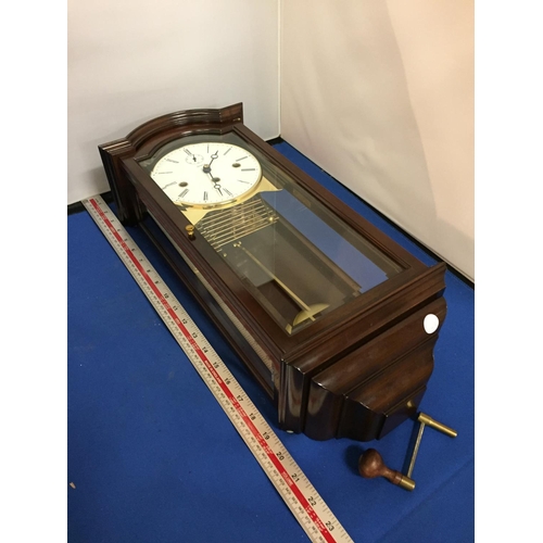 485 - A KIENINGER WALL CLOCK WITH KEY