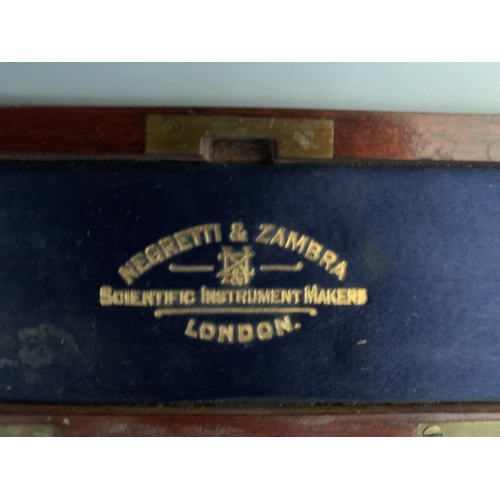 515 - NEGRETTI & ZAMBRA OF LONDON THERMOMETER WITHIN WOODEN CASE, EARLY 20TH CENTURY