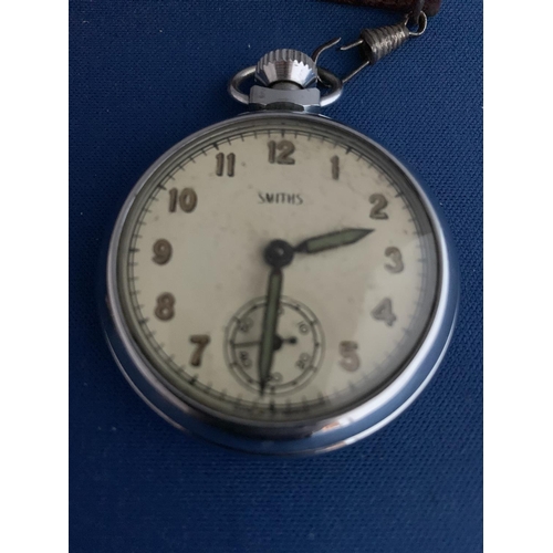 542 - VINTAGE SMITHS CHROME POCKET WATCH