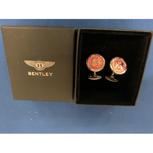 573 - PAIR OF BENTLEY ENAMEL CUFF LINKS