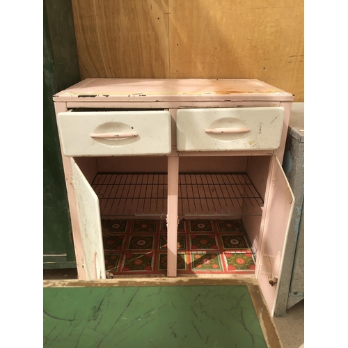 1006 - A VINTAGE KITCHEN CABINET WITH TWO DOORS AND TWO DRAWERS