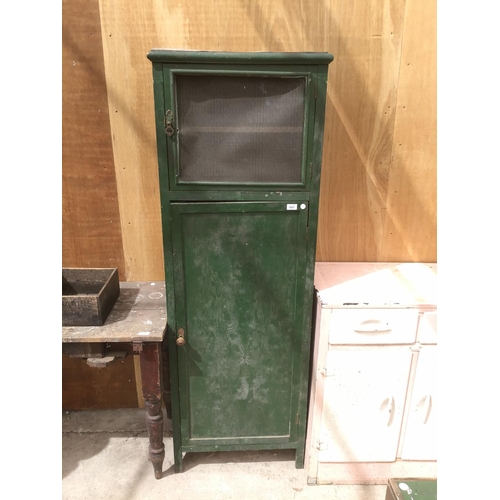 1007 - A TALL VINTAGE KITCHEN CUPBOARD 175CM X 59CM X 37CM