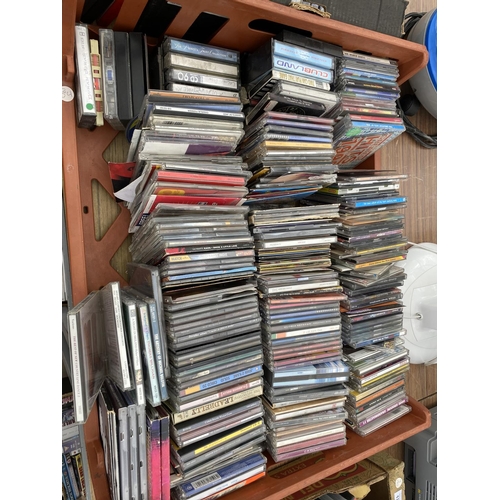 1416 - A LARGE QUANTITY OF DVDS, CDS AND VIDEOS