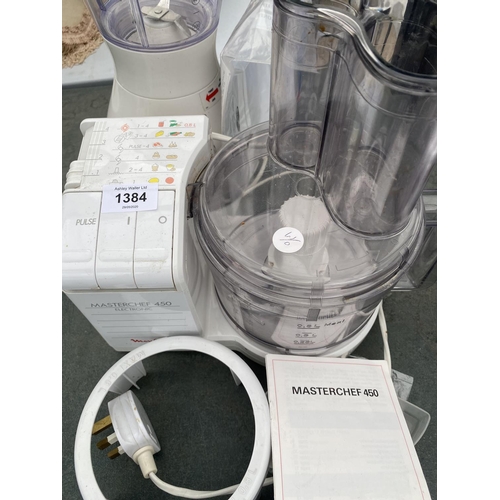 1384 - A KENWOOD BLENDER AND A MOULINEX MASTERCHEF (NOT TESTED)