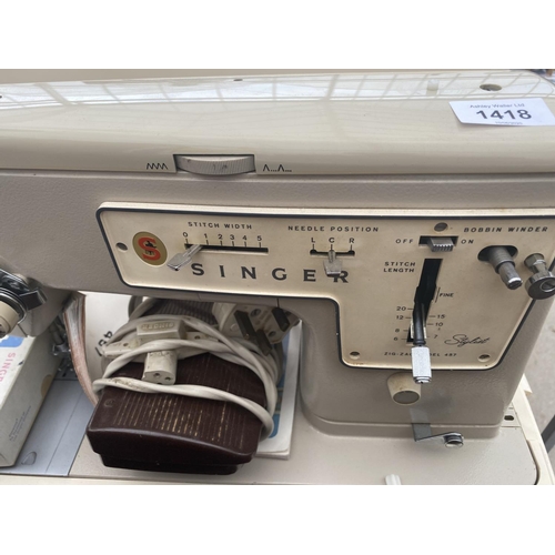 1418 - A SINGER STYLIST MODEL 457 SEWING MACHINE