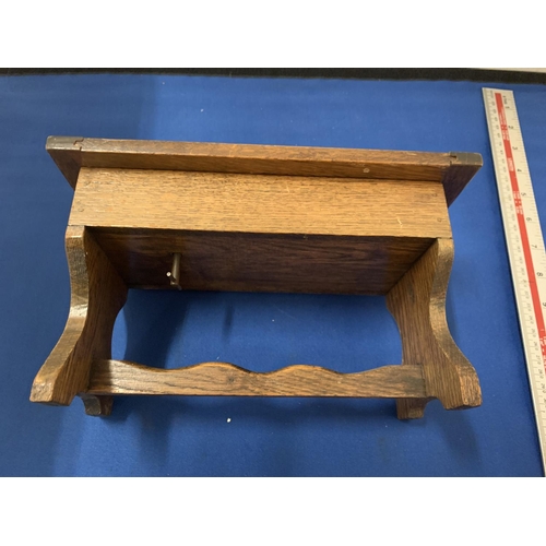 7 - A WOODEN JEWELLERY BOX IN A FORM OF A TABLE