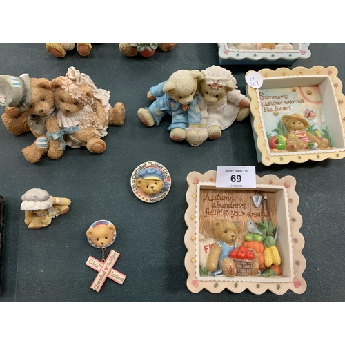 69 - A LARGE COLLECTION OF CHERISHED TEDDIES TO INCLUDE EMILY E CLAIRE, SVEN & LIV ETC.