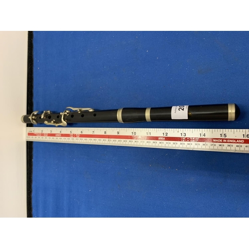 204 - A BARNES AND MULLINS BLACK MILITARY FLUTE WITH A CROWS FOOT