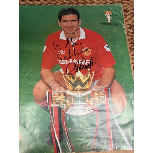 233 - A SIGNED PICTURE OF ERIC CANTONA AND A EUROPEAN CUP FINAL 29/5/1968 SOUVENIR RECORD