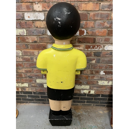 238 - A LARGE FOOTBALL FIGURE WEARING A BRAZIL 2010 SHIRT