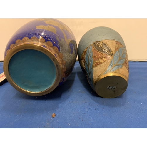 168 - TWO CLOISONNE VASES