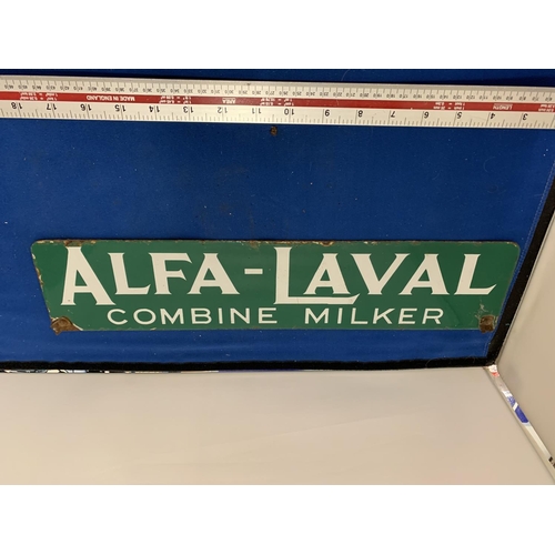 175 - A DOUBLE SIDED ALFA-LAVAL COMBINE MILKER ADVERTSING SIGN