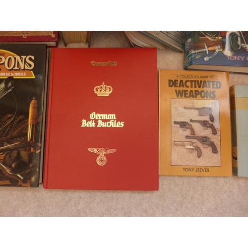 303 - TEN BOOKS ON COLLECTING WEAPONS, TO INCLUDE A WALLIS AND WALLIS CATALOGUE