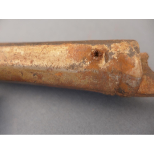 324 - A FLINTLOCK BARREL - 17 CM, A PERCUSSION CAP BARREL MARKED D66/63 - 13.5 CM ETC